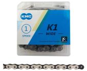 Цепь KMC K1 wide 1sp silv\grey 112L BMX
