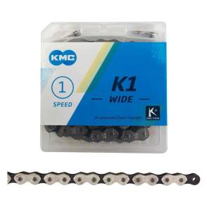 Цепь KMC K1 wide 1sp silv\grey 112L BMX